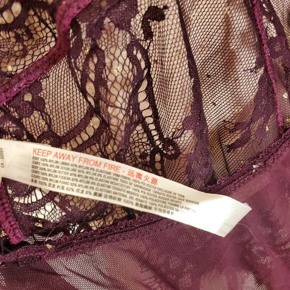 NWT Free People Show Off Fig Purple Sheer Lace Halter Bodysuit S - Picture 7 of 11